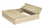Square sandbox with lid and seats